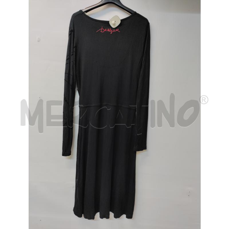 VESTITO DONNA NERO FIORE ROSA ARANCIO DESIGUAL | Mercatino dell'Usato Acerra 2