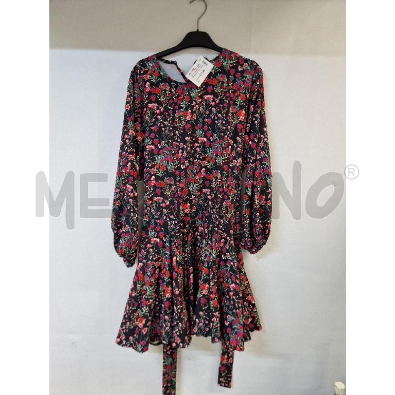 VESTITO DONNA NERO FIORI ROSSO VIOLA CEST MONIQUE | Mercatino dell'Usato Acerra 1