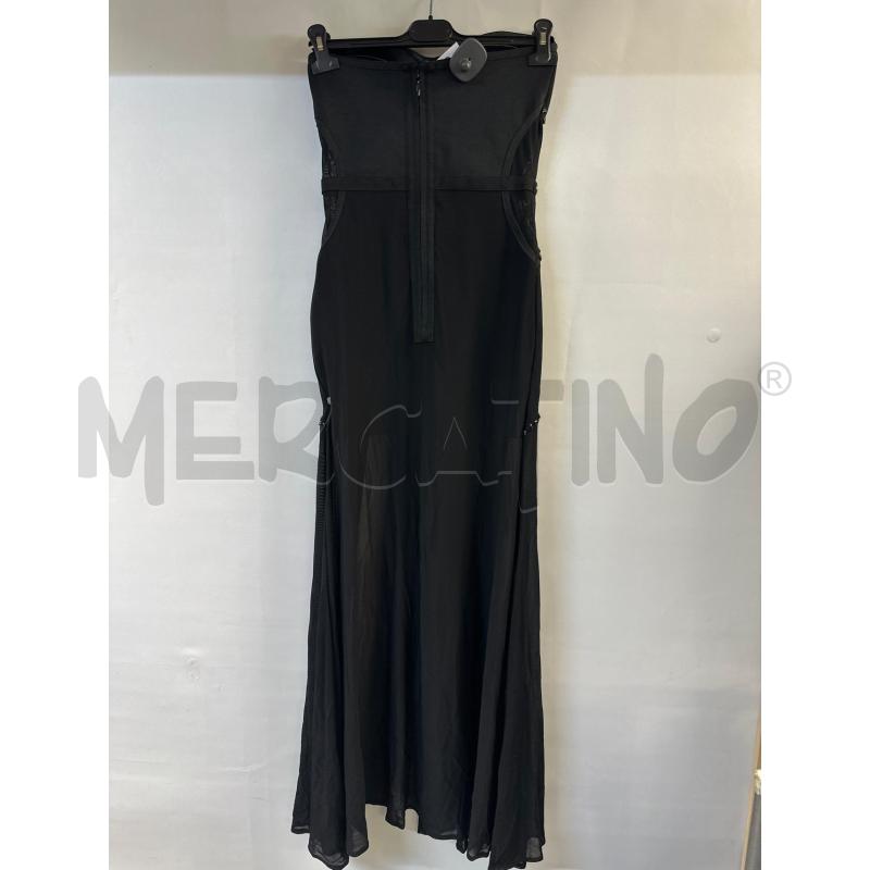 VESTITO DONNA NERO LUNGO CON STRASS QUADRATI | Mercatino dell'Usato Acerra 2