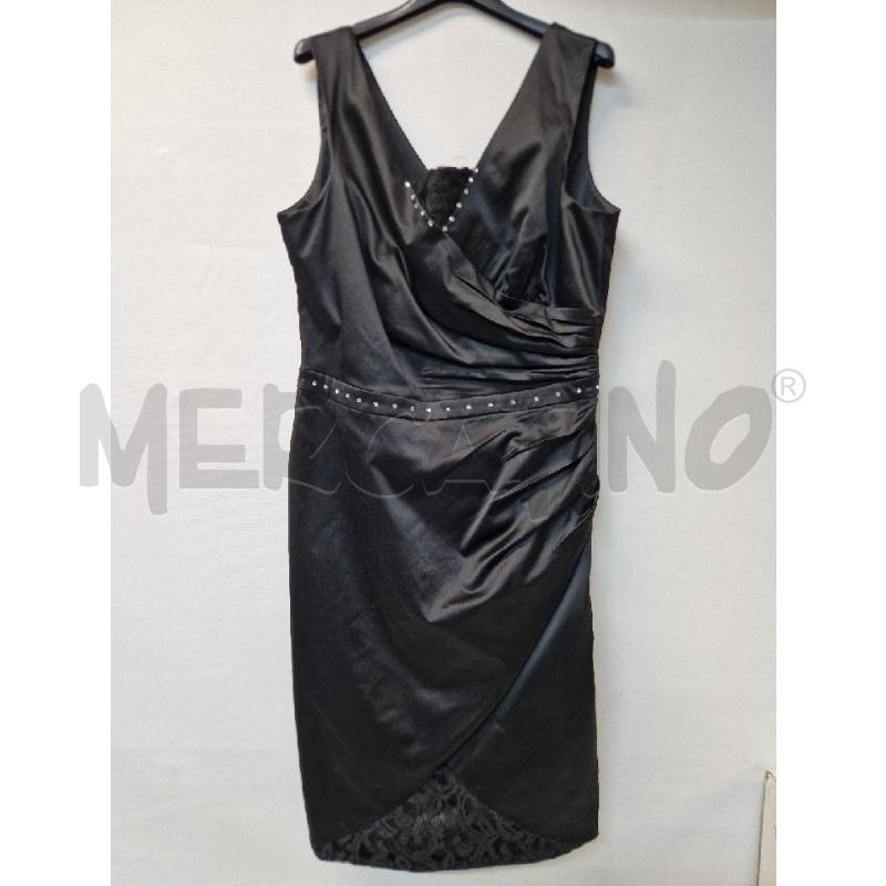 VESTITO DONNA NERO PIEGATURE STRASS CAMOMILLA | Mercatino dell'Usato Acerra 1