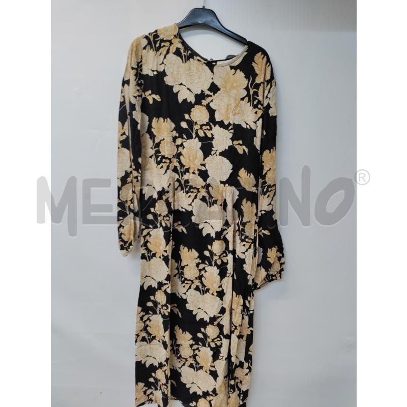 VESTITO DONNA OLTRE NERO FIORI BEIGE | Mercatino dell'Usato Acerra 1
