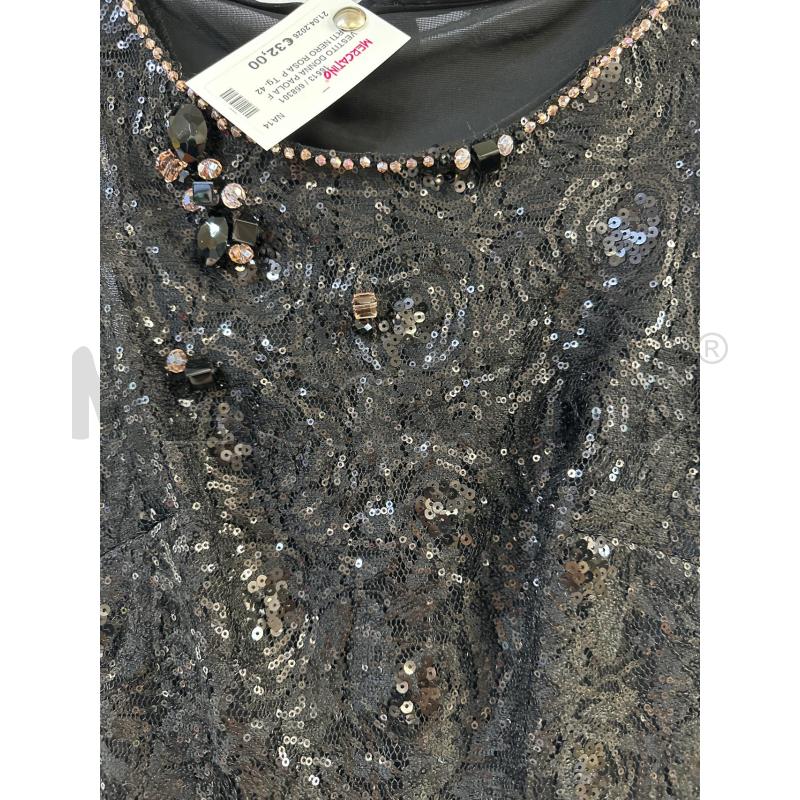 VESTITO DONNA PAOLA FORTI NERO ROSA PAIETTE | Mercatino dell'Usato Acerra 2