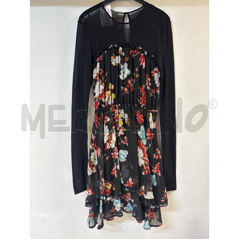 VESTITO DONNA PINKO NERO FIORI  | Mercatino dell'Usato Acerra 1