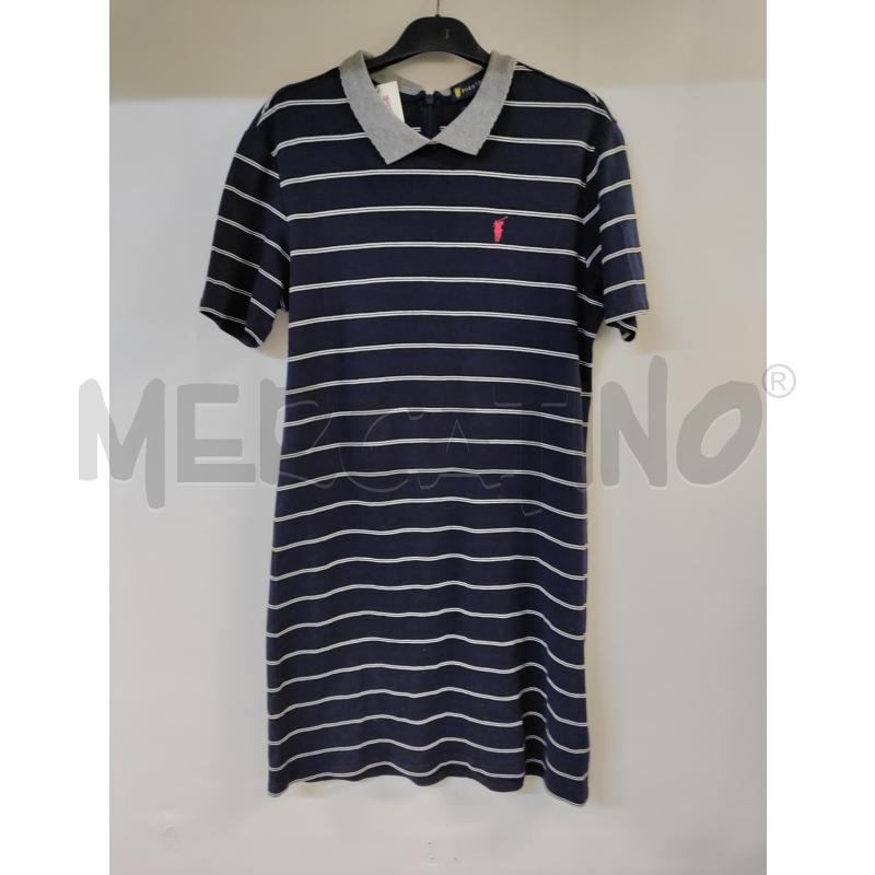 VESTITO DONNA POLO SPORT BLU BIANCO RIGATO | Mercatino dell'Usato Acerra 1