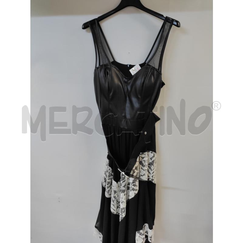 VESTITO DONNA RINASCIMENTO NERO BIANCO BUSTINO ECOPELLE | Mercatino dell'Usato Acerra 1
