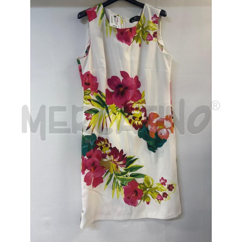 VESTITO DONNA RONNI NICOLE BIANCO FIORI ROSA | Mercatino dell'Usato Acerra 1