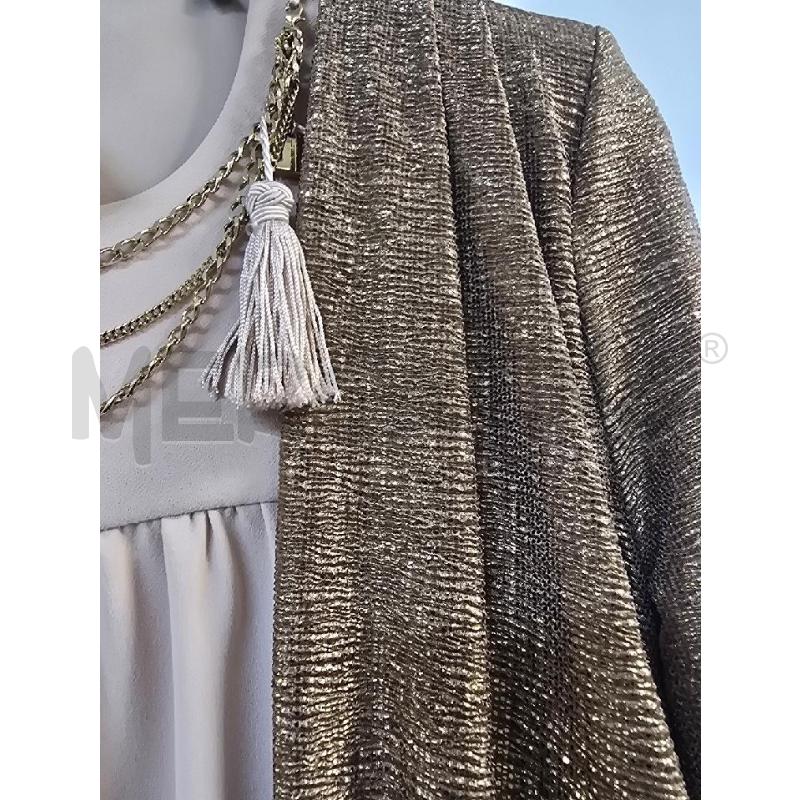 VESTITO DONNA+SPOLVERINO ELISABETTA FRANCHI BEIGE DORATO | Mercatino dell'Usato Acerra 3