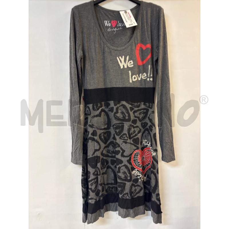 VESTITO DONNA WE LOVE DESIGUAL GRIGIO NERO | Mercatino dell'Usato Acerra 1