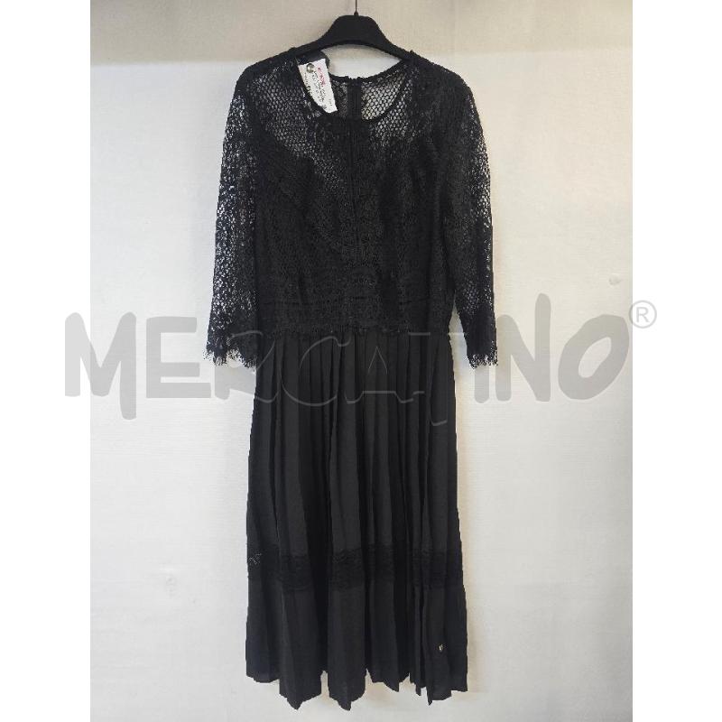 VESTITO DONNA ZARA BASIC NERO PLISSETTATO MERLETTO | Mercatino dell'Usato Acerra 1