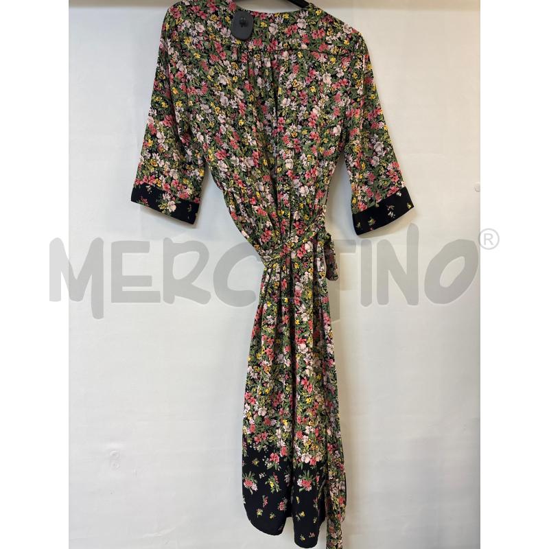 VESTITO DONNA ZARA BASIC PIANTE FIORI VERDE ROSA GIALLO | Mercatino dell'Usato Acerra 2