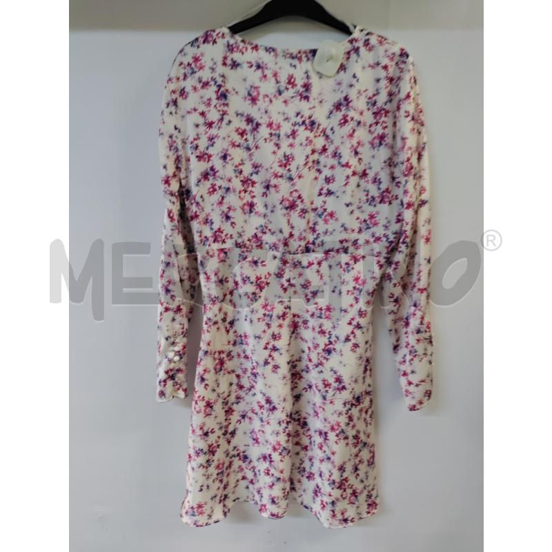 VESTITO DONNA ZARA BIANCO FIORI ROSA VIOLA LUCIDO | Mercatino dell'Usato Acerra 2