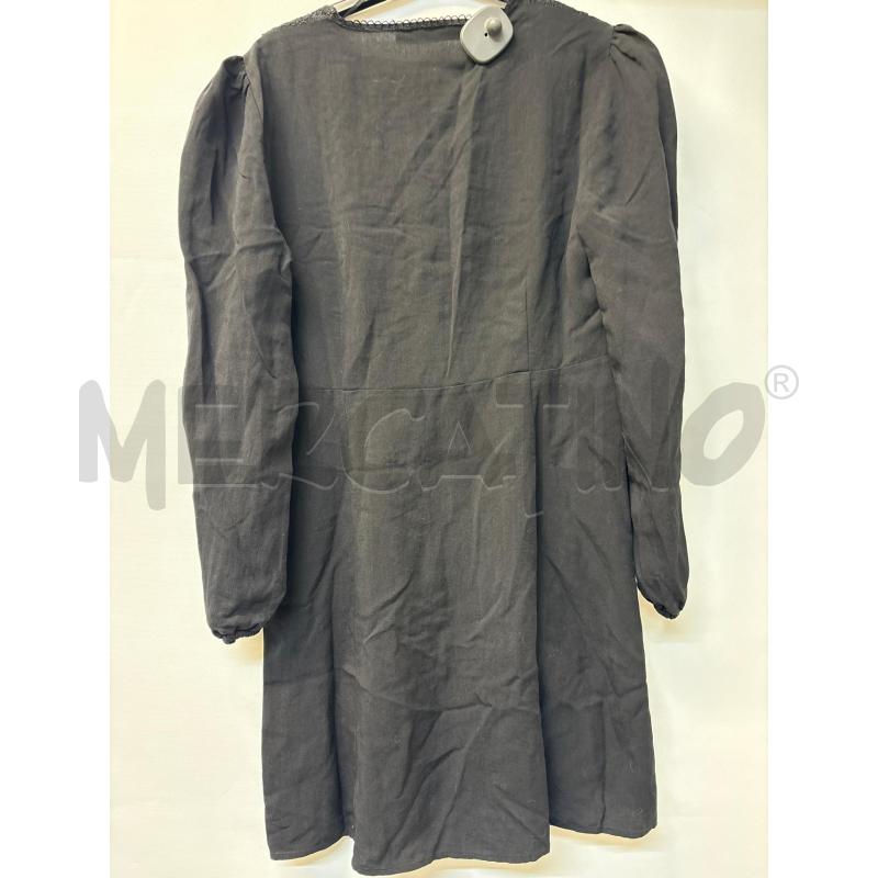 VESTITO DONNA ZARA NERO CON SCOLLO RICAMATO | Mercatino dell'Usato Acerra 2