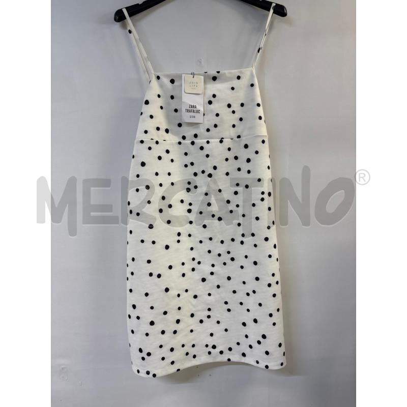 VESTITO DONNA ZARA TRAFALUC BIANCO POIS NERI | Mercatino dell'Usato Acerra 1