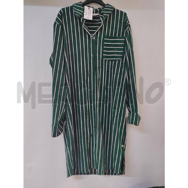 VESTITO DONNA ZARA TRAFALUC RIGHE VERDE NERO BRILLANTINATO | Mercatino dell'Usato Acerra 1