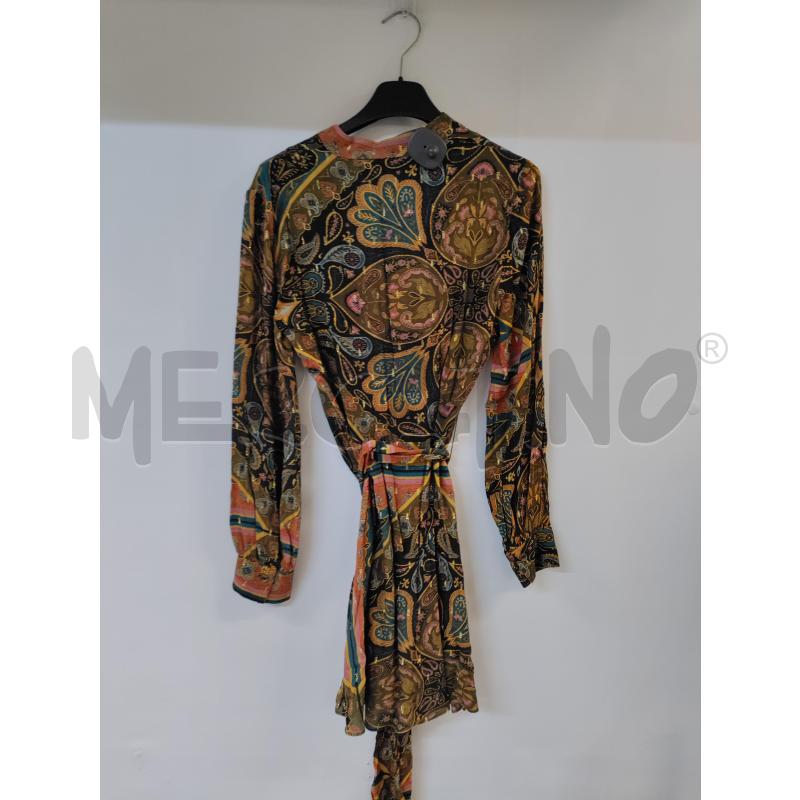 VESTITO DONNA ZARA VERDE FANTASIA COLORATO DORATO | Mercatino dell'Usato Acerra 2