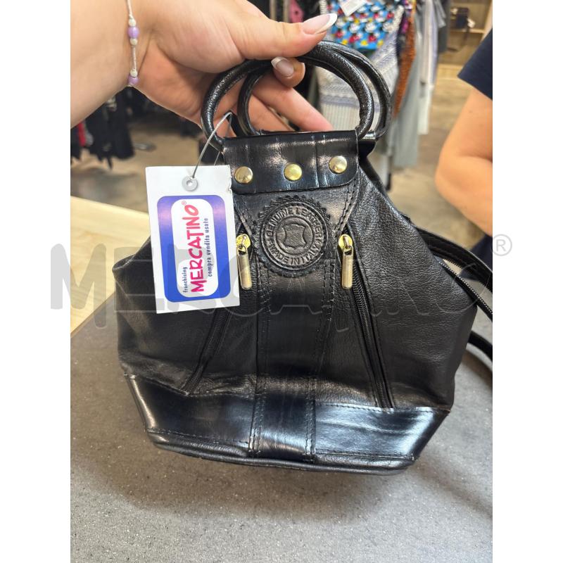 ZAINO DONNA GENUINE LEATHER NERO | Mercatino dell'Usato Acerra 1