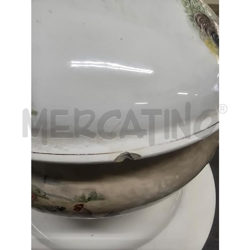 ZUPPIERA BEIGE BIANCA FIGURA GALLINE +PIATT DA RIV. | Mercatino dell'Usato Acerra 2