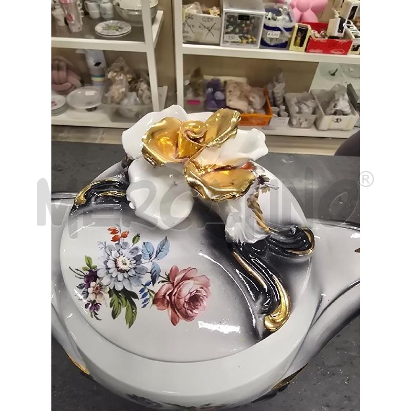 ZUPPIERA BIANCA NERA DORATA FIORI | Mercatino dell'Usato Acerra 2