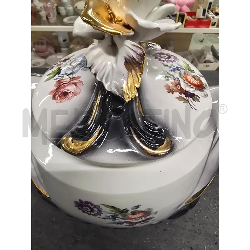 ZUPPIERA BIANCA NERA DORATA FIORI | Mercatino dell'Usato Acerra 4
