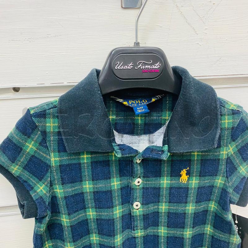 ABITO BAMBINA RALPH LAUREN SCOZZESE VERDE BLU | Mercatino dell'Usato Lago patria - giugliano in c. 3