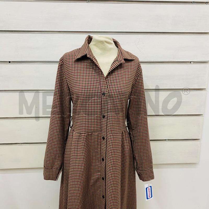 ABITO DONNA AMULETO QUADRO BORDEAUX MARRONE SCOLLO CAMICIA | Mercatino dell'Usato Lago patria - giugliano in c. 1