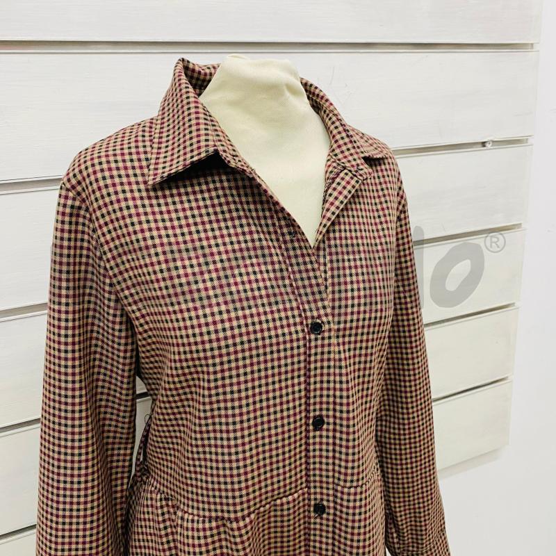 ABITO DONNA AMULETO QUADRO BORDEAUX MARRONE SCOLLO CAMICIA | Mercatino dell'Usato Lago patria - giugliano in c. 3