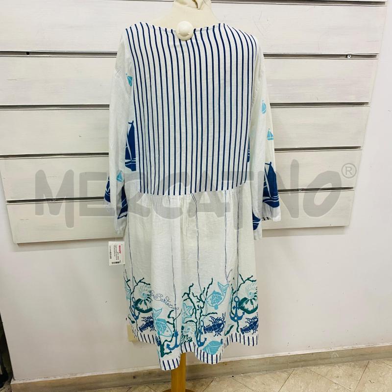 ABITO DONNA ANTICA SARTORIA BIANCO RIGHE BLU COLORATO  | Mercatino dell'Usato Lago patria - giugliano in c. 5
