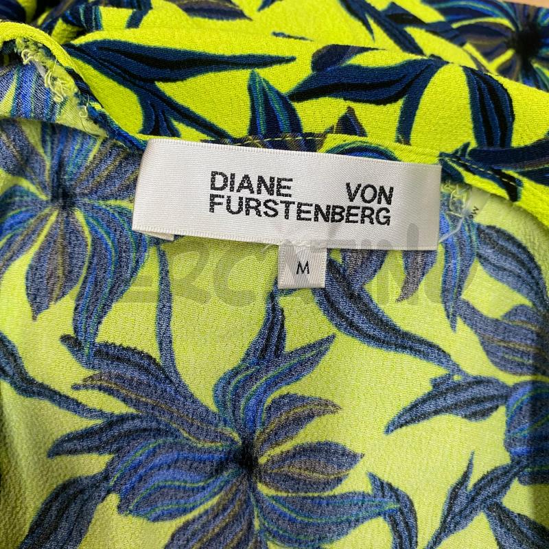 ABITO DONNA DIANE VON FURSTENBERG VERDE ACIDO FIORI BLU  | Mercatino dell'Usato Lago patria - giugliano in c. 5