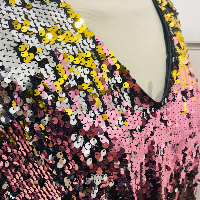 ABITO DONNA DIXIE PAILLETTES ROSA GIALLE | Mercatino dell'Usato Lago patria - giugliano in c. 4