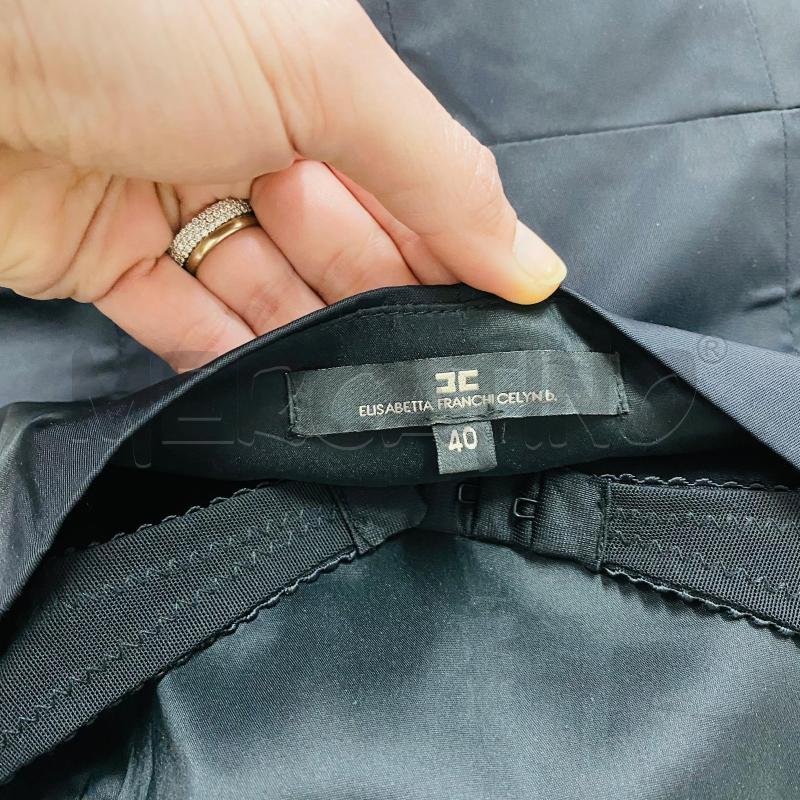 ABITO DONNA ELISABETTA FRANCHI NERO ARRICCIATURA LATERALE | Mercatino dell'Usato Lago patria - giugliano in c. 5