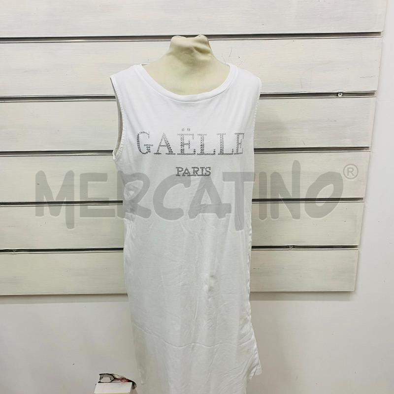 ABITO DONNA GAELLE BIANCO LUNGO SCRITTA ARGENTO | Mercatino dell'Usato Lago patria - giugliano in c. 1