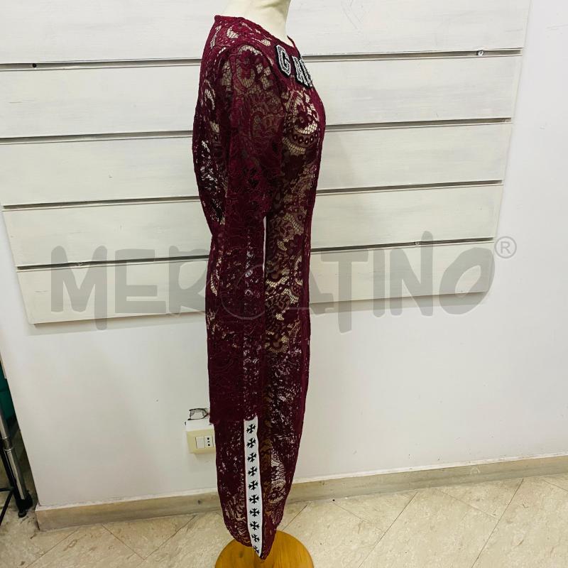 ABITO DONNA GAELLE PIZZO BORDEAUX SCRITTA CORALLINI | Mercatino dell'Usato Lago patria - giugliano in c. 4