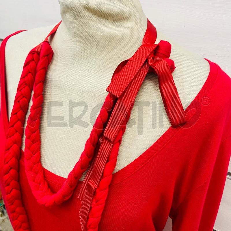 ABITO DONNA GATTINONI ROSSO COLLANA TRECCIA | Mercatino dell'Usato Lago patria - giugliano in c. 3