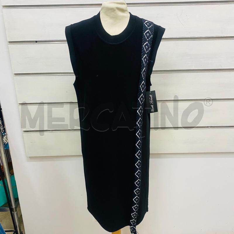 ABITO DONNA LIVIANA CONTI TRICOT NERO INSERTO TRECCIA NERA BIANCA | Mercatino dell'Usato Lago patria - giugliano in c. 1