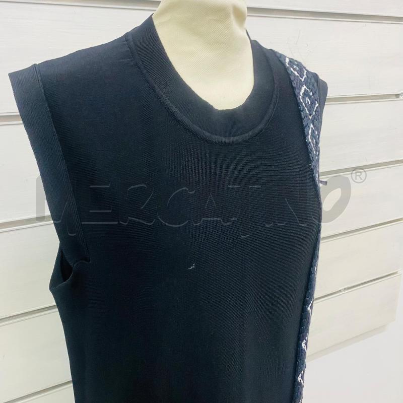 ABITO DONNA LIVIANA CONTI TRICOT NERO INSERTO TRECCIA NERA BIANCA | Mercatino dell'Usato Lago patria - giugliano in c. 2