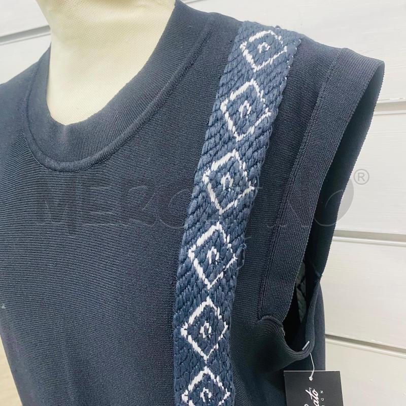 ABITO DONNA LIVIANA CONTI TRICOT NERO INSERTO TRECCIA NERA BIANCA | Mercatino dell'Usato Lago patria - giugliano in c. 3