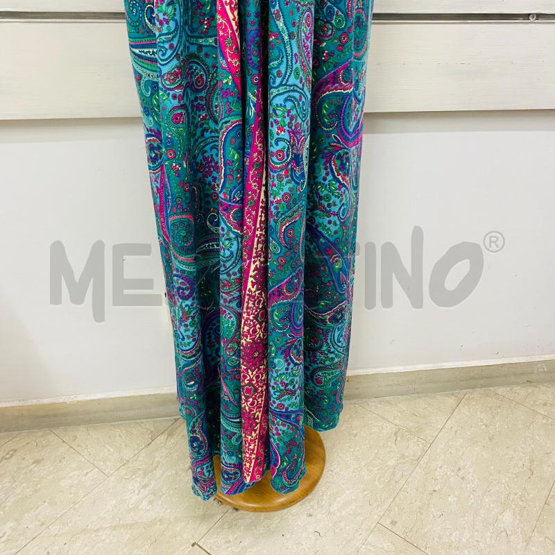 ABITO DONNA LUNGO SETA INDIANA VERDE FANTASIA ROSA | Mercatino dell'Usato Lago patria - giugliano in c. 2