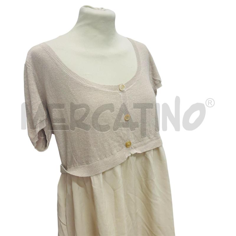 ABITO DONNA MALIPARMIBEIGE DUE TESSUTI PEZZO SOPRA CHIUSURA BOTTONI  | Mercatino dell'Usato Lago patria - giugliano in c. 2