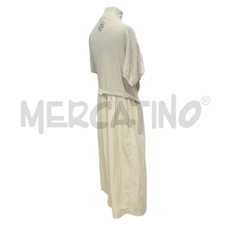 ABITO DONNA MALIPARMIBEIGE DUE TESSUTI PEZZO SOPRA CHIUSURA BOTTONI  | Mercatino dell'Usato Lago patria - giugliano in c. 3