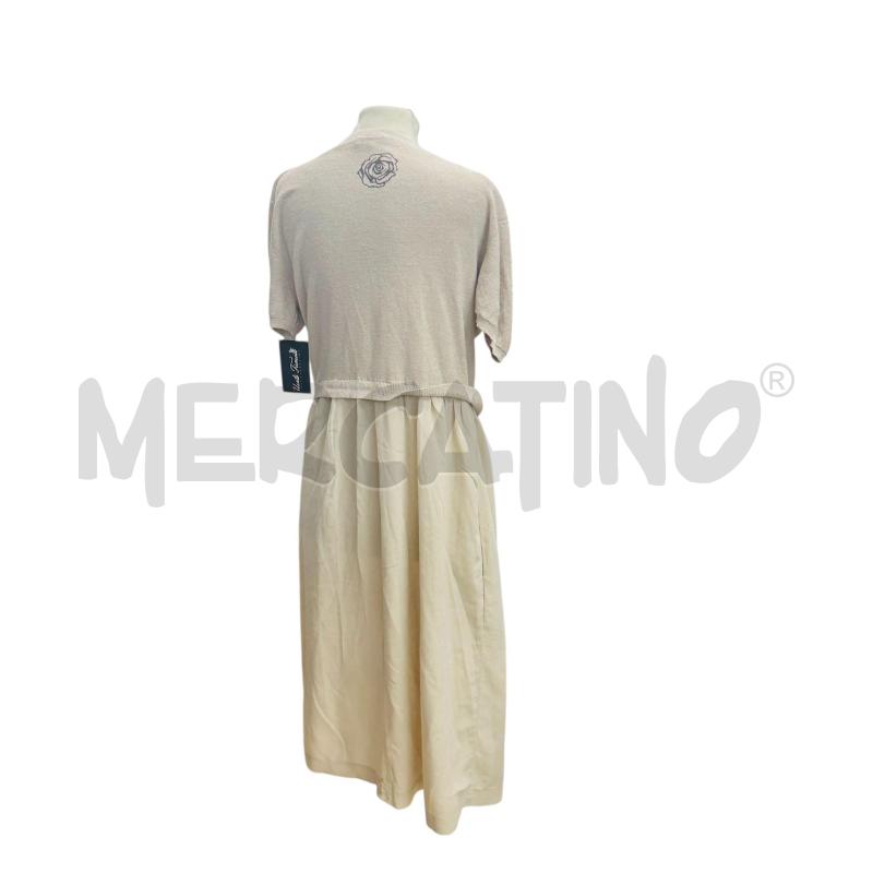 ABITO DONNA MALIPARMIBEIGE DUE TESSUTI PEZZO SOPRA CHIUSURA BOTTONI  | Mercatino dell'Usato Lago patria - giugliano in c. 4