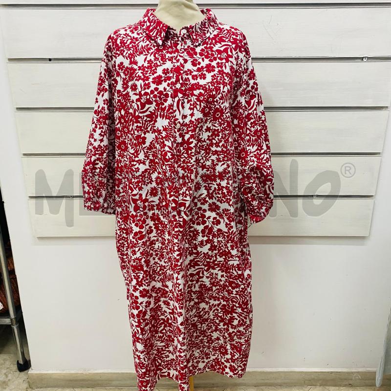 ABITO DONNA MARELLA CHAMISIER PANNA FANTASIA FIORI ROSSI | Mercatino dell'Usato Lago patria - giugliano in c. 1