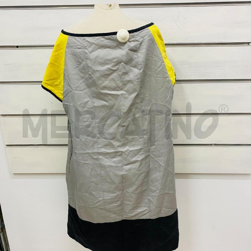 ABITO DONNA MARINA RINALDI GRIGIO CHIARO SCURO MANICHE GIALLE PREOFILO NERO | Mercatino dell'Usato Lago patria - giugliano in c. 4
