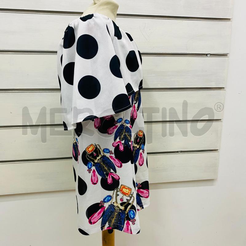 ABITO DONNA MARIUCCIA BIANCO POIS NERI INSETTO VOLAN | Mercatino dell'Usato Lago patria - giugliano in c. 3