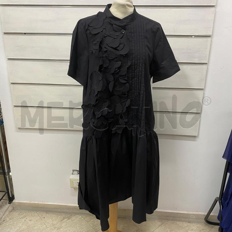 ABITO DONNA MEIMAIJ NERO FIORI A STOFFA PIEGHETTE | Mercatino dell'Usato Lago patria - giugliano in c. 1