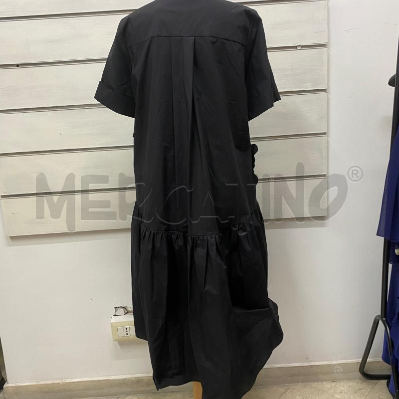 ABITO DONNA MEIMAIJ NERO FIORI A STOFFA PIEGHETTE | Mercatino dell'Usato Lago patria - giugliano in c. 3