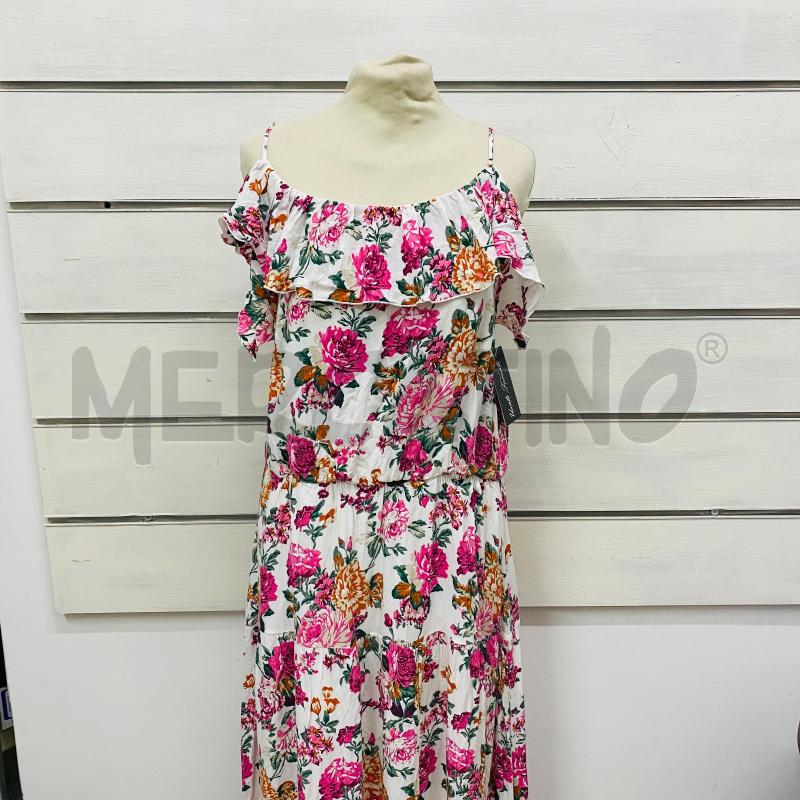 ABITO DONNA MISS NENETTE BIANCO FIORI ROSA ARANCIOABITO DONNA  | Mercatino dell'Usato Lago patria - giugliano in c. 1