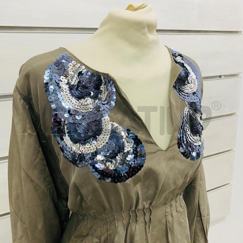 ABITO DONNA PINKO SILK TORTORA SPALLINE PAILETTES | Mercatino dell'Usato Lago patria - giugliano in c. 2