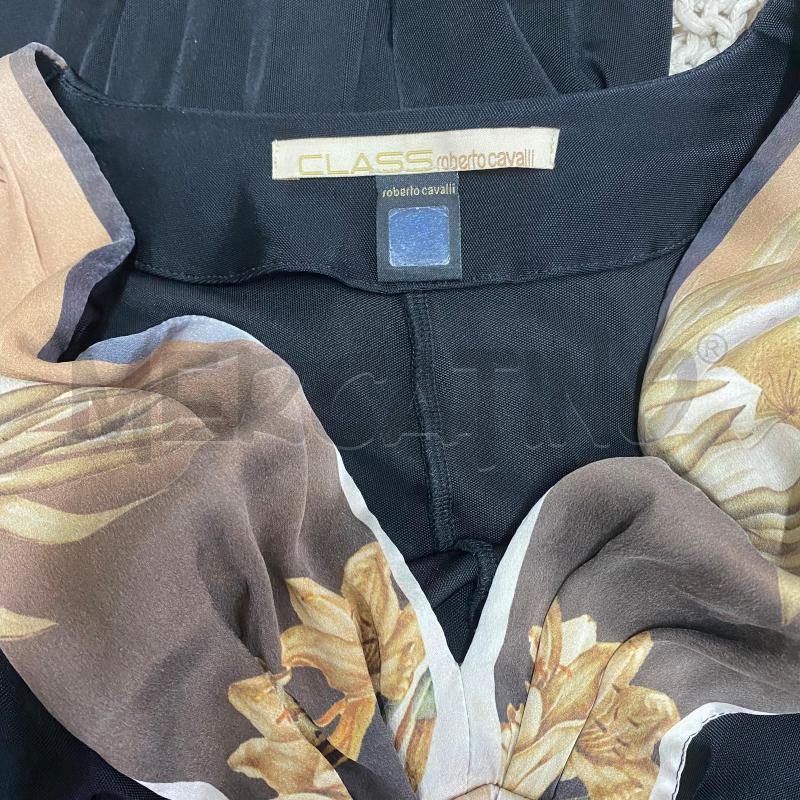 ABITO DONNA ROBERTO CAVALLI NERO SCOLLO BEIGE FLOREALE  | Mercatino dell'Usato Lago patria - giugliano in c. 5