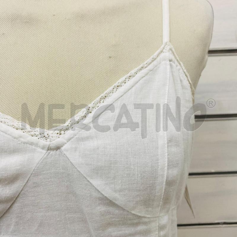 ABITO DONNA SISLEY LINO BIANCO BRETELLE MERLETTO ORLO | Mercatino dell'Usato Lago patria - giugliano in c. 2