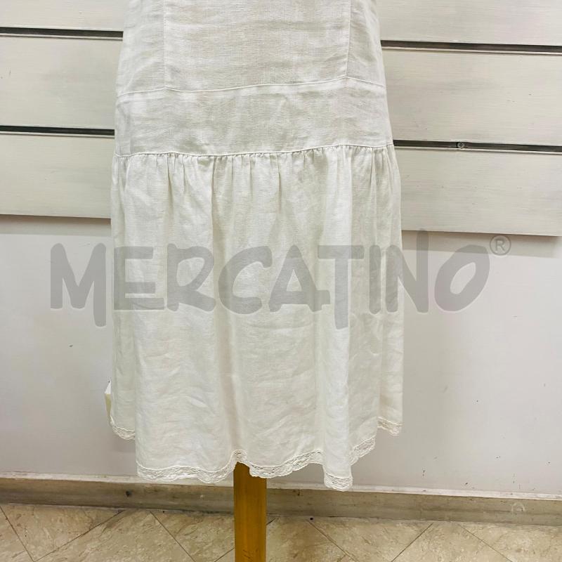 ABITO DONNA SISLEY LINO BIANCO BRETELLE MERLETTO ORLO | Mercatino dell'Usato Lago patria - giugliano in c. 4